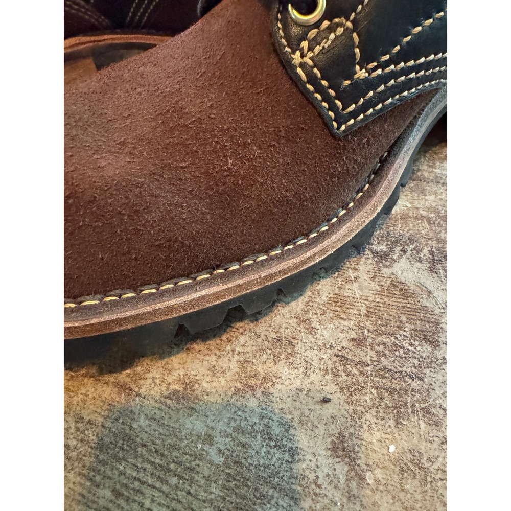 Kulien Shoes Custom PNW Boots Mens 10 D Black Brown Roughout Vibram Fire & Ice - Picture 6 of 14